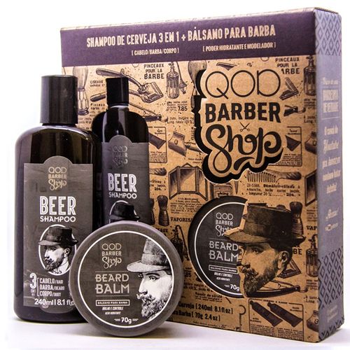Kit Shampoo Beer + Balsamo Barba Beard Balm Qod Barber Shop