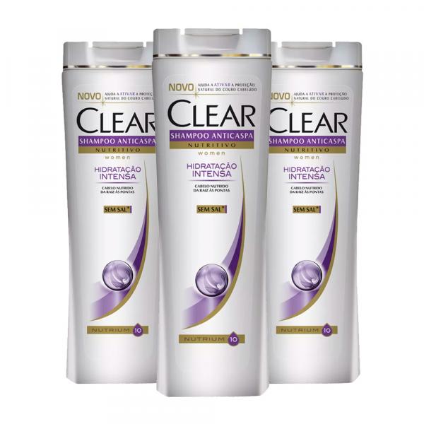 Kit 3 Shampoo Clear Hidratação Intensa - 200ml