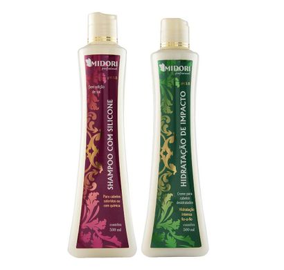 Kit Shampoo com Silicone e Condicionador Hidratação de Impacto - Midori Profissional