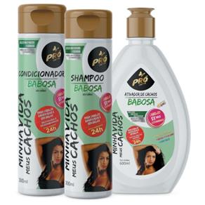 Kit Shampoo + Cond + Ativador de Cachos Pró Cachos - Babosa