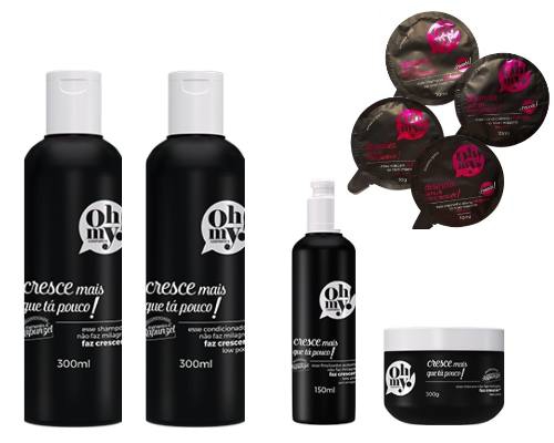 Kit Shampoo Condicionador Cresce Cabelo 4 Itens Oh My Brinde - Oh My Cosmetics