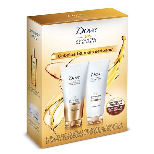 Kit Shampoo + Condicionador 200ml Dove Advanced Pure Care Dry Oil
