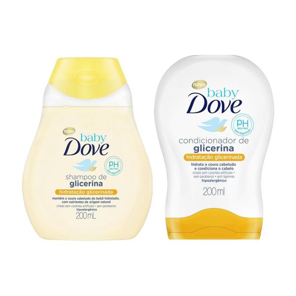 Kit Shampoo + Condicionador Baby Dove Glicerinada - 200Ml