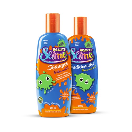 Kit Shampoo + Condicionador Beauty Slime Azul Neon 200ml