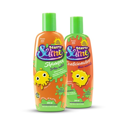 Kit Shampoo + Condicionador Beauty Slime Laranja Neon 200ml