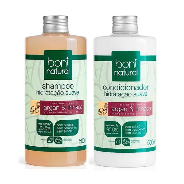 Kit Shampoo / Condicionador Boni Natural Argan e Linhaça 500ml
