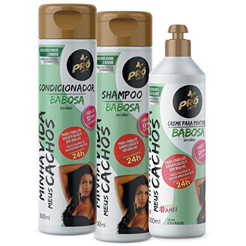 Kit Shampoo + Condicionador + Creme de Pentear Pró Cachos - Babosa