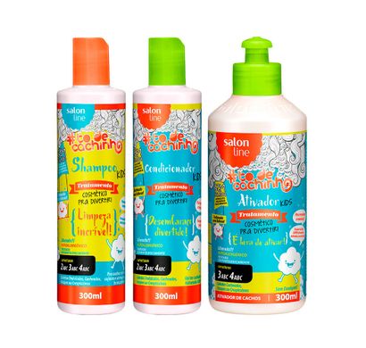 Kit Shampoo Condicionador e Ativador de Cachos Legal é Hidratar Kids #TodeCachinho - Salon Line