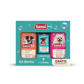 Kit Shampoo, Condicionador e Colônia Sanol Dog