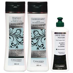Kit Shampoo, Condicionador e Creme de Pentear Antiqueda - Shampoo 350 Ml, Condicionador 350 Ml, Creme 300 Ml