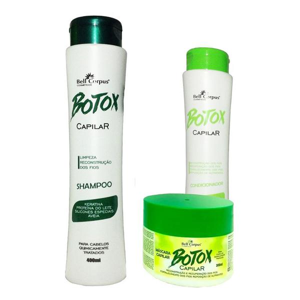 Kit Shampoo Condicionador e Máscara Botox Bell Corpus 18 Itens