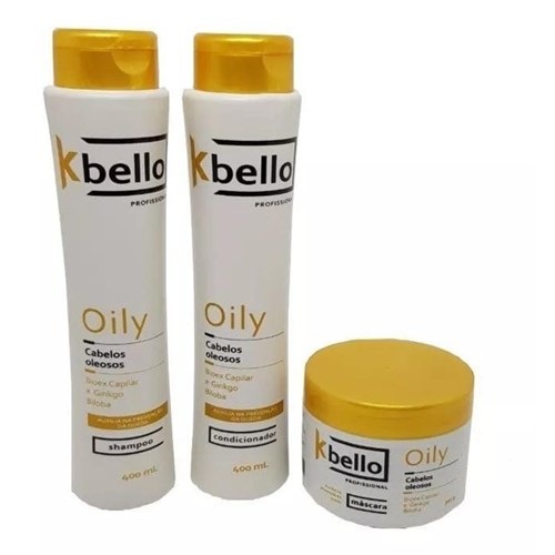 Kit Shampoo Condicionador e Mascara Kbello Oily Cabelos Oleosos