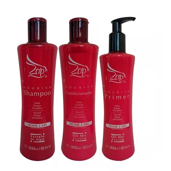 Kit Shampoo Condicionador e Primer Nourish Home Care Zap 300ml - Zap Cosméticos