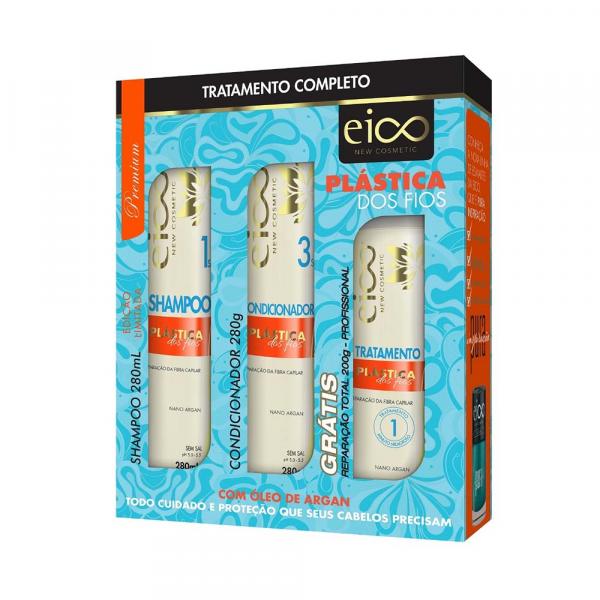 Kit Shampoo Condicionador e Reparação Total Plástica dos Fios 280ml - Eico