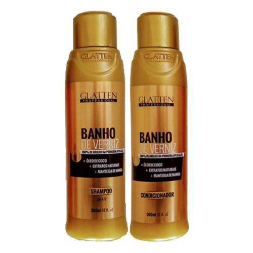 Kit Shampoo + Condicionador Glatten Banho de Verniz 300ml