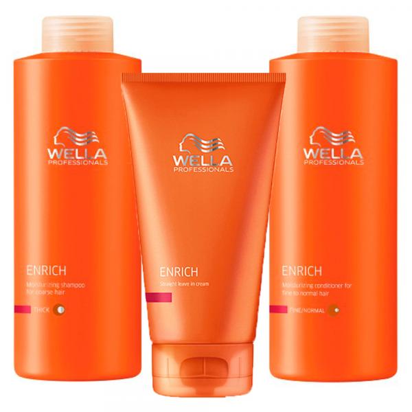 Kit Shampoo + Condicionador + Leave-In Wella Professionals Enrich