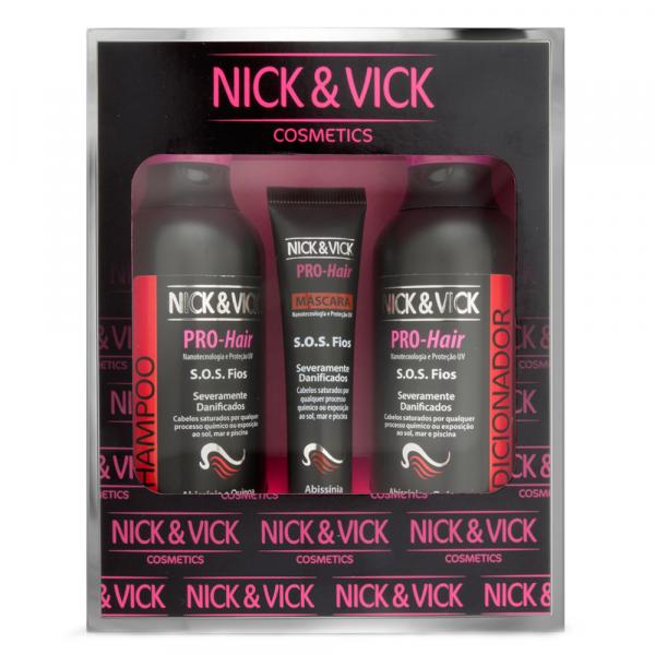 Kit Shampoo + Condicionador + Máscara Capilar Nick Vick Pro-Hair S.O.S. Fios