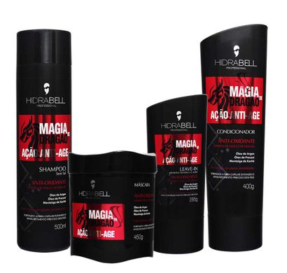 Kit Shampoo Condicionador Máscara Leave-in Magia de Dragão - Hidrabell