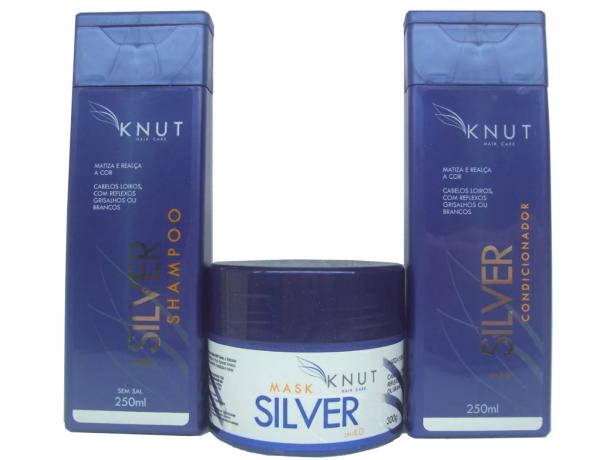 Kit Shampoo + Condicionador + Máscara Matizador Silver Knut Hidratação Instantânea