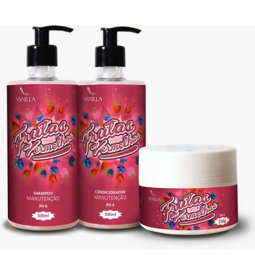 Kit Shampoo Condicionador Mascara Vanilla Uso Diário 500 Ml