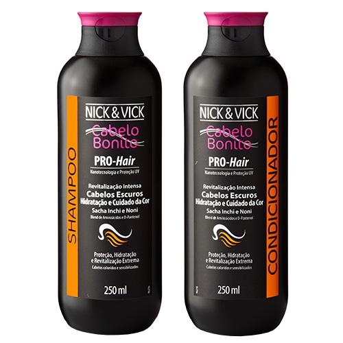 Kit Shampoo + Condicionador Nick Vick Pro-Hair Revitalização Intensa Cabelos Escuros