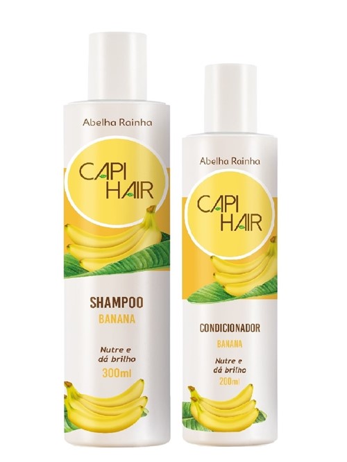 Kit Shampoo + Condicionador Nutritivo de Banana Capi Hair Abelha Rainh...