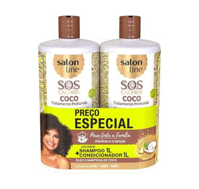 Kit Shampoo Condicionador Óleo e Manteiga de Coco 1L - Salon Line