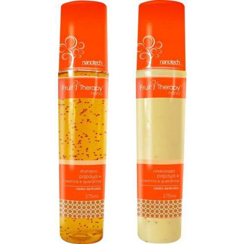 Kit Shampoo + Condicionador Papaya + Creatina e Queratina Fruit Therapy Nano
