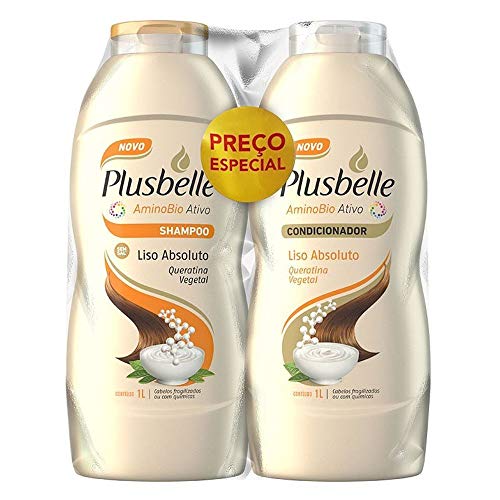 Kit Shampoo + Condicionador Plusbelle Queratina Vegetal 1L