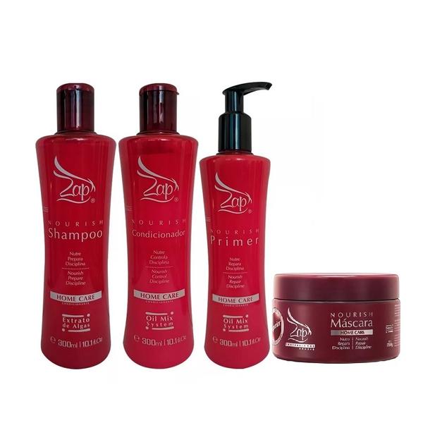 Kit Shampoo Condicionador Primer e Máscara Nourish Home Care Zap - Zap Cosméticos
