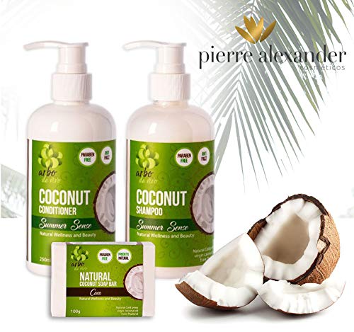 Kit Shampoo + Condicionador + Sabonete Coconut. Pierre Alexander.