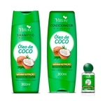 Kit shampoo + condicionador + silicone capilar óleo de coco vittore cabelos saudáveis