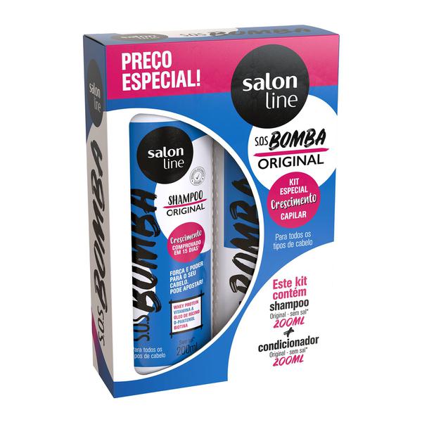 Kit Shampoo + Condicionador SOS Bomba Original 200ml - Salon Line