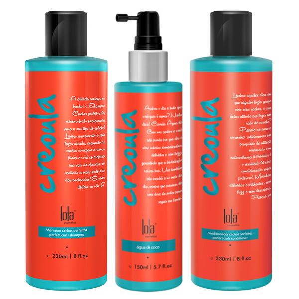 Kit Shampoo + Condicionador + Spray Finalizador Lola Cosmetics Creoula