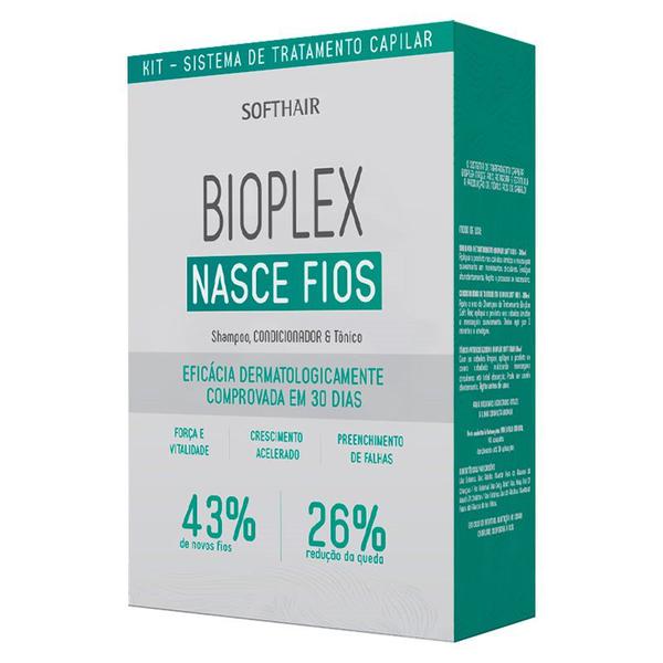 Kit Shampoo + Condicionador + Tônico Soft Hair Bioplex Nasce Fios
