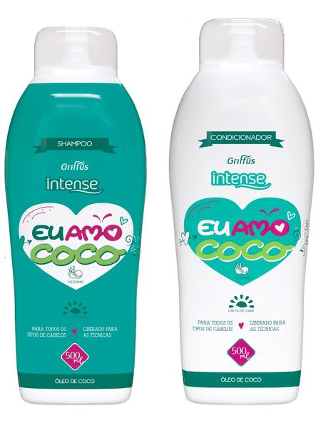 Kit Shampoo + Condicionador Vegano eu Amo Coco Intense Griffus