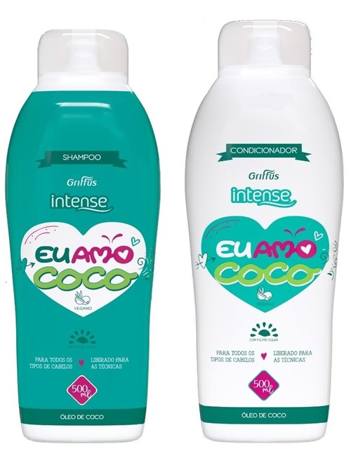 Kit Shampoo + Condicionador Vegano Eu Amo Coco Intense Griffus