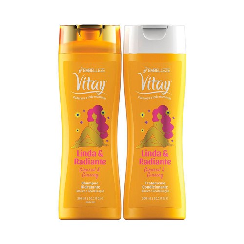 Kit Shampoo + Condicionador Vitay Linda e Radiante 300ml