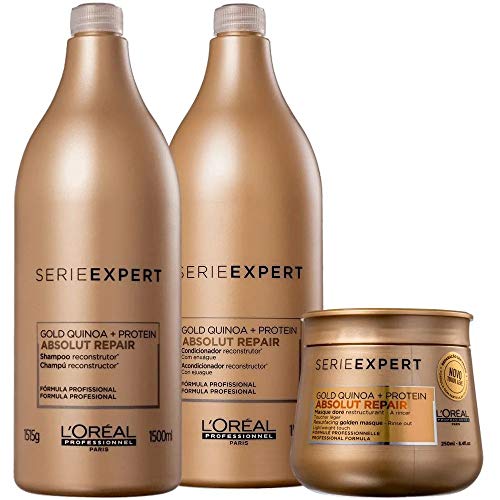 Kit Shampoo + Condicionador 2x1500ml + Máscara 250g Absolut Repair Gold Quinoa + Protein L'Oréal
