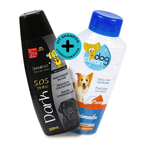 Kit Shampoo Dark Dog Clean 500ml +Condicionador Cream Dog Clean 500ml