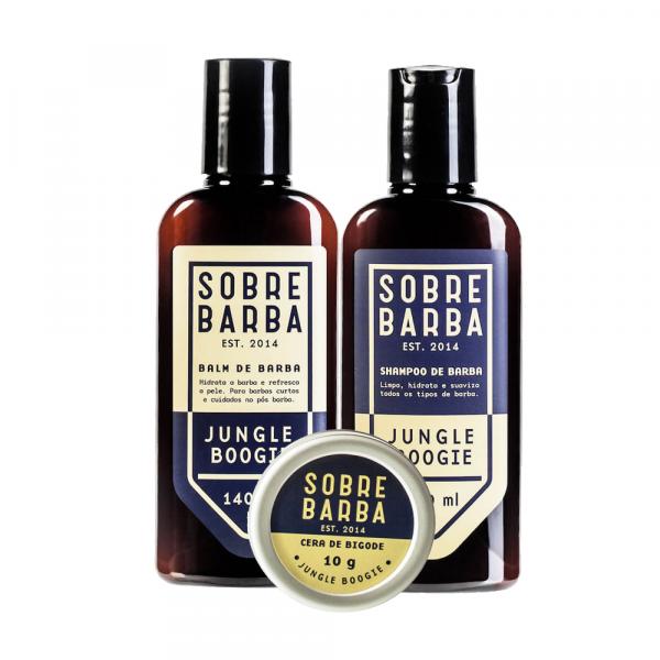 Kit Shampoo de Barba + Balm e Cera de Bigode Jungle Boogie Sobrebarba - Sobrebarba