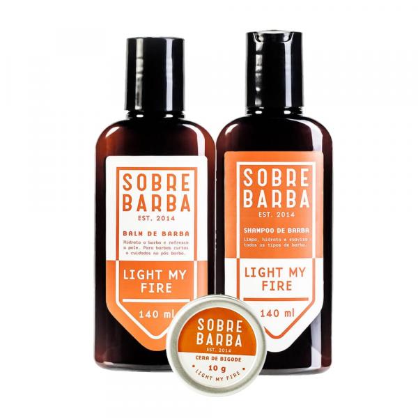 Kit Shampoo de Barba + Balm e Cera de Bigode Light My Fire Sobrebarba - Sobrebarba