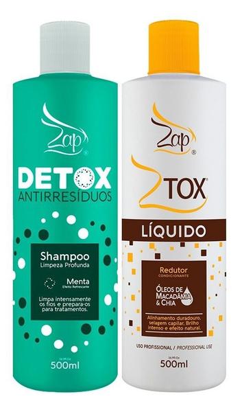 Kit Shampoo Detox + Ztox Redutor Condicionante Zap 500ml - Zap Cosméticos