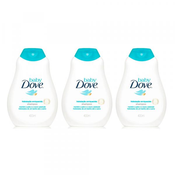 Kit Shampoo Dove Baby Hidratação Enriquecida 400ml 3 Unidades