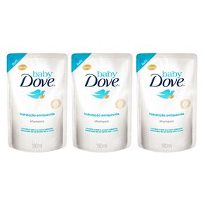 Kit Shampoo Dove Baby Hidratação Enriquecida Refil 180ml 3 Unidades