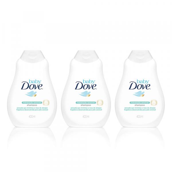 Kit Shampoo Dove Baby Hidratação Sensível 400ml 3 Unidades
