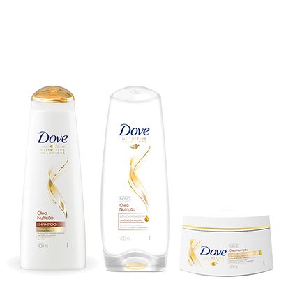 Kit Shampoo Dove Óleo Nutrição 400ml + Condicionador 400ml + Creme de Tratamento 350ml
