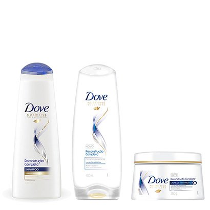 Kit Shampoo Dove Reconstrução Completa 400ml + Condicionador 400ml + Creme de Tratamento 350ml