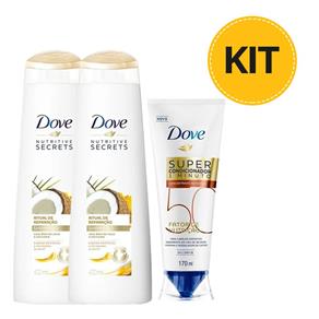 Kit 2 Shampoo Dove Ritual de Reparação Ganhe Super Condicionador Nutrição