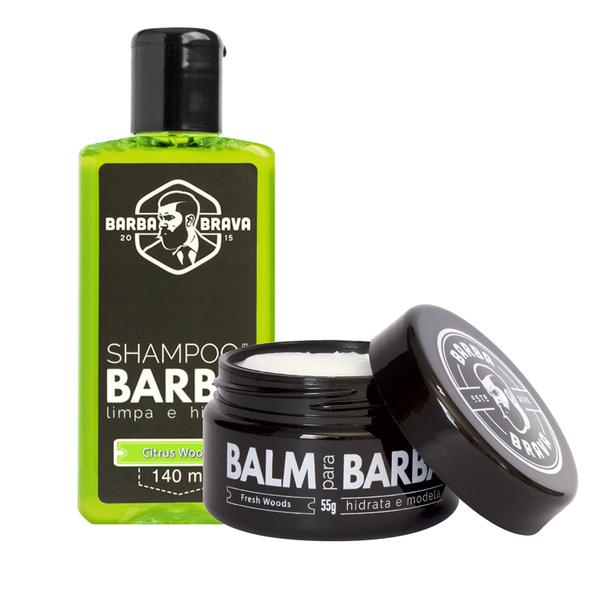 Kit Shampoo e Balm para Barba Citrus Woods Barba Brava - Barba Brava